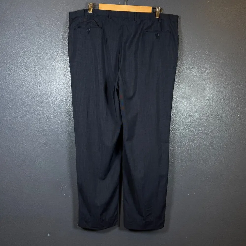 Canali eu58(39x29) men’s blue casual pants pantaloon 100% wool travel